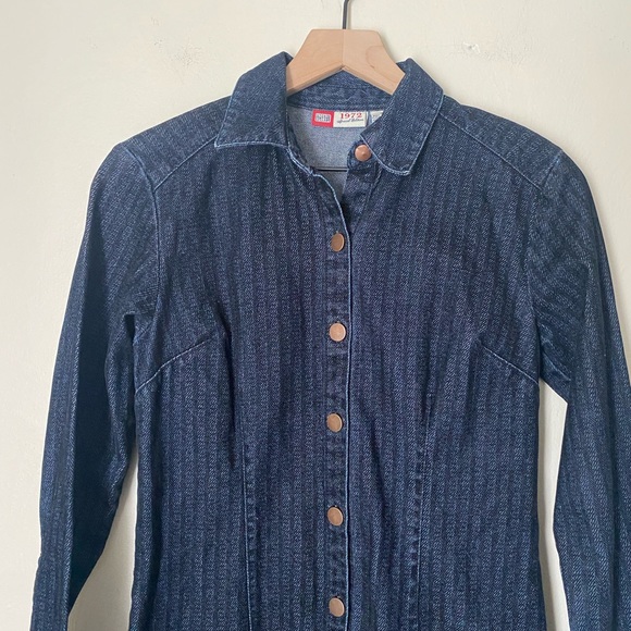 Y2k Faded Glory Denim Button Up Dress - Picture 3 of 5